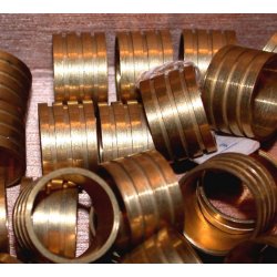 &Oslash;12,5x8 mm Messingring  1mm gods, Royal Navy