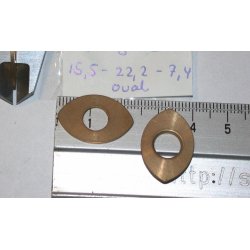 22,2/15,5x1 (BxHxT) Messingring, hul 7,4 mm