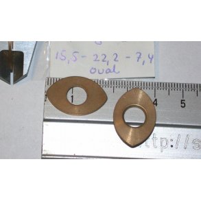 22,2/15,5x1 (BxHxT) Messingring, hul 7,4 mm