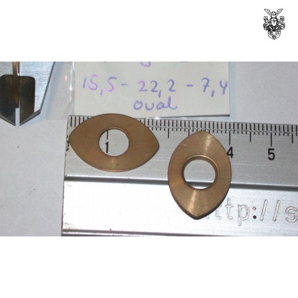 22,2/15,5x1 (BxHxT) Messingring, hul 7,4 mm