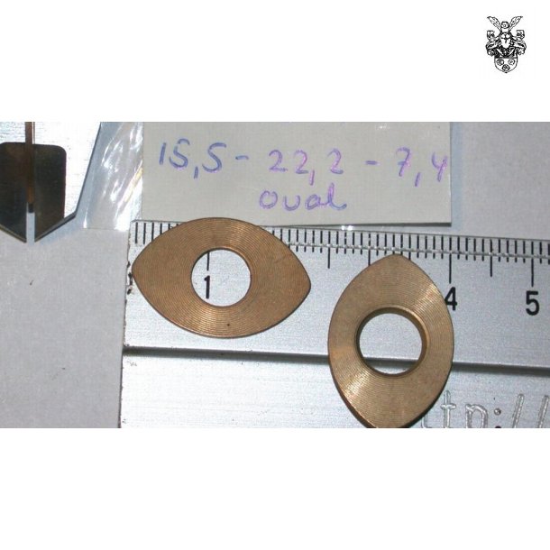 22,2/15,5x1 mm (BxHxT) oval messingring