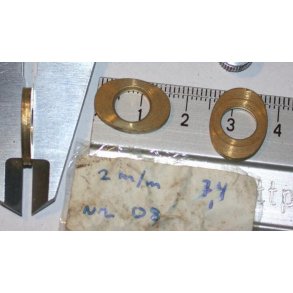 17/12,5x2 mm (BxH) messingring, hul: 7,4 mm