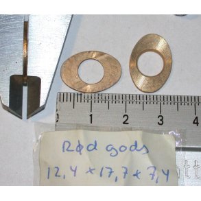 17,7/12,4x1 mm (BxH) oval messingring, hul: 7,8 mm