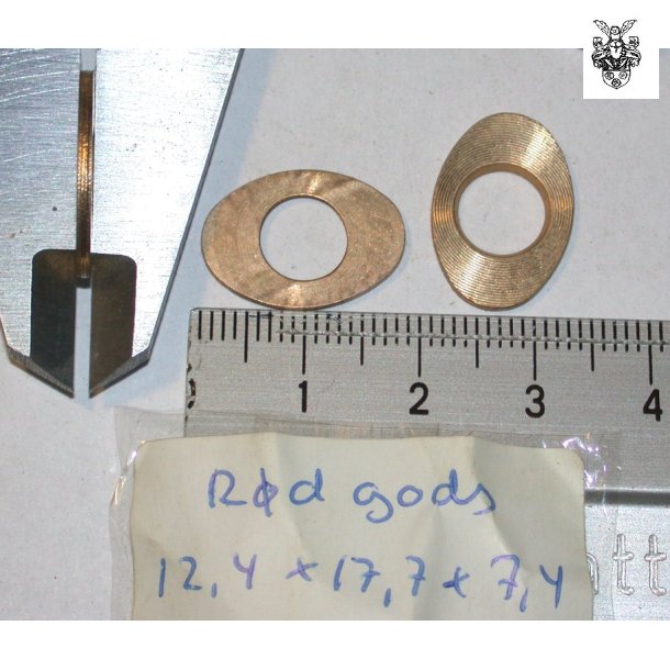 17,7/12,4x1 mm (BxH) oval messingring, hul: 7,8 mm