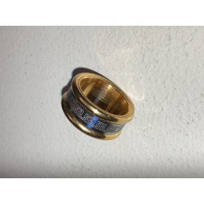 16x7,3 mm Dekorationsring m/2 rundinger 0,5 mm over niveau, hul 13,3 mm