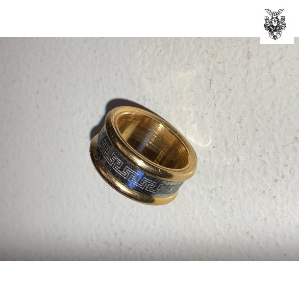 16x7,3 mm Dekorationsring m/2 rundinger 0,5 mm over niveau, hul 13,3 mm